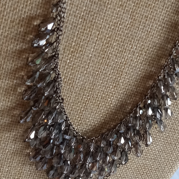 Swarovski Swan  "Mustang" Smokey Crystals Multi Strand Statement Vtg Necklace - Picture 2 of 14